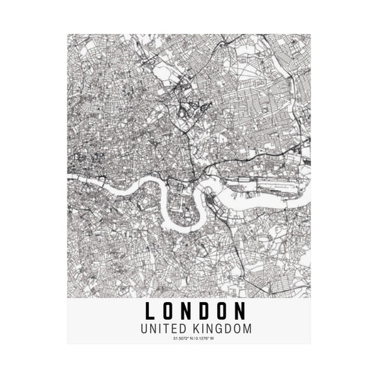 London - United Kingdom Map Satin Poster