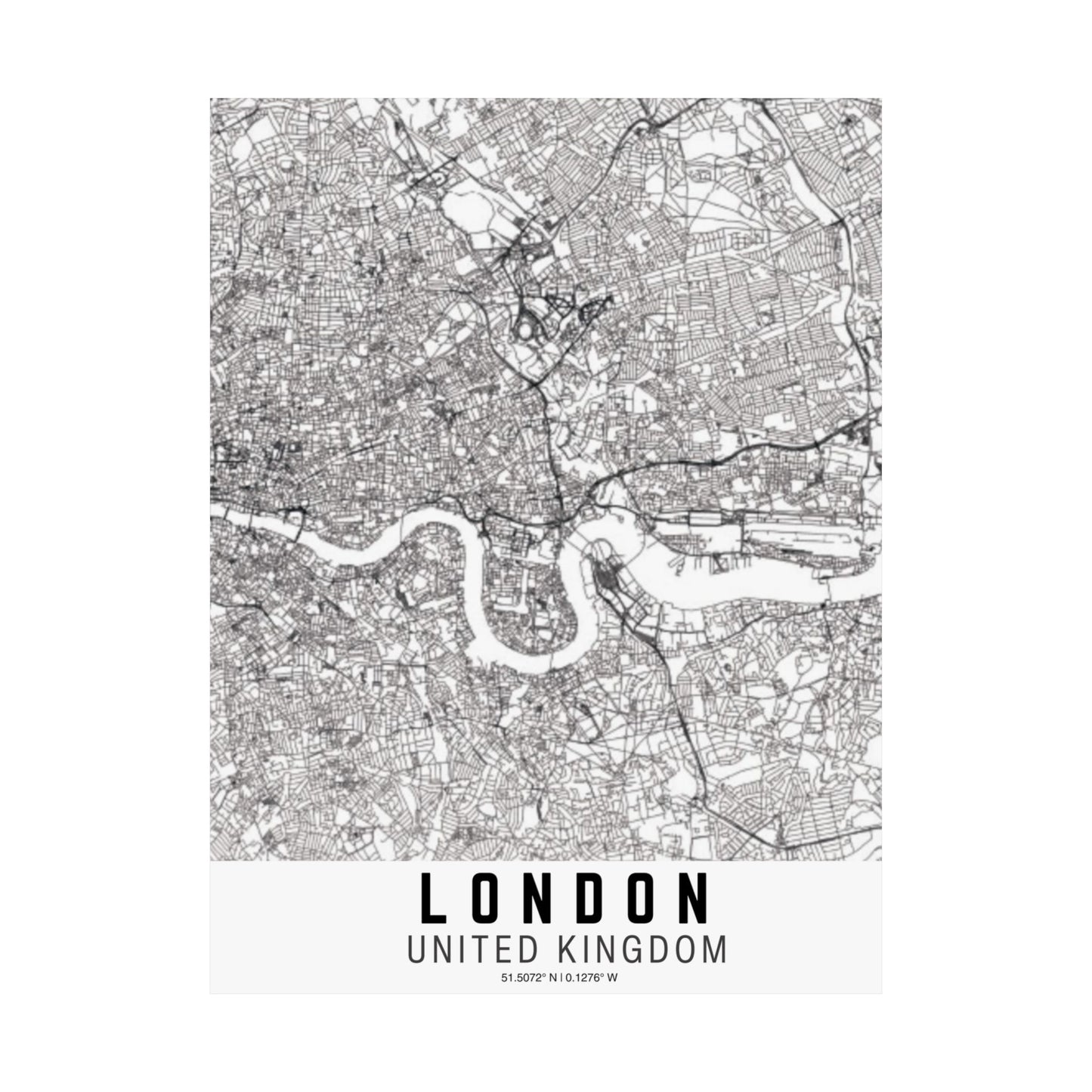 London - United Kingdom Map Satin Poster