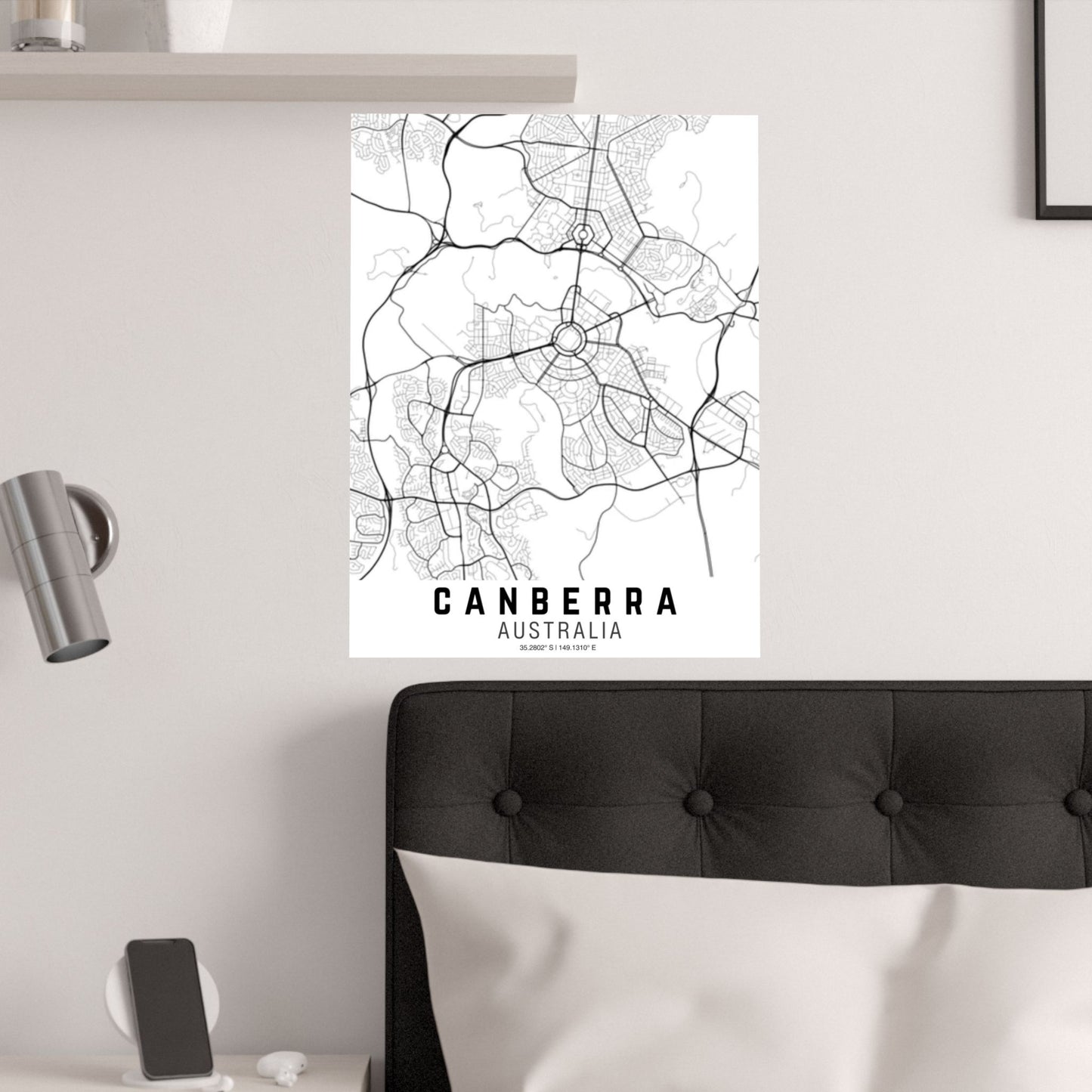 Canberra - Australia Map Satin Poster