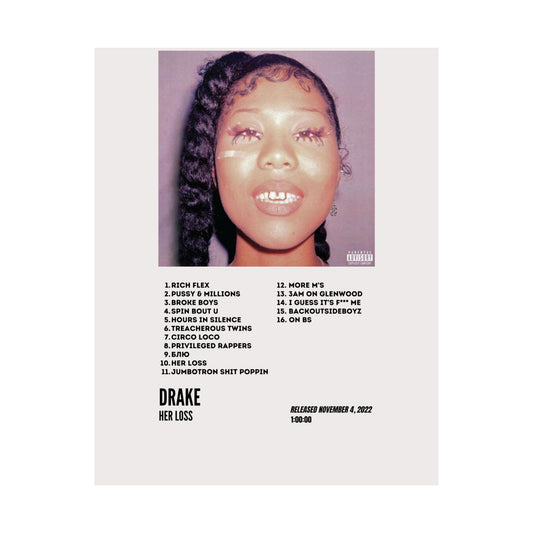 Drake Satin Posters - Her Loss Album