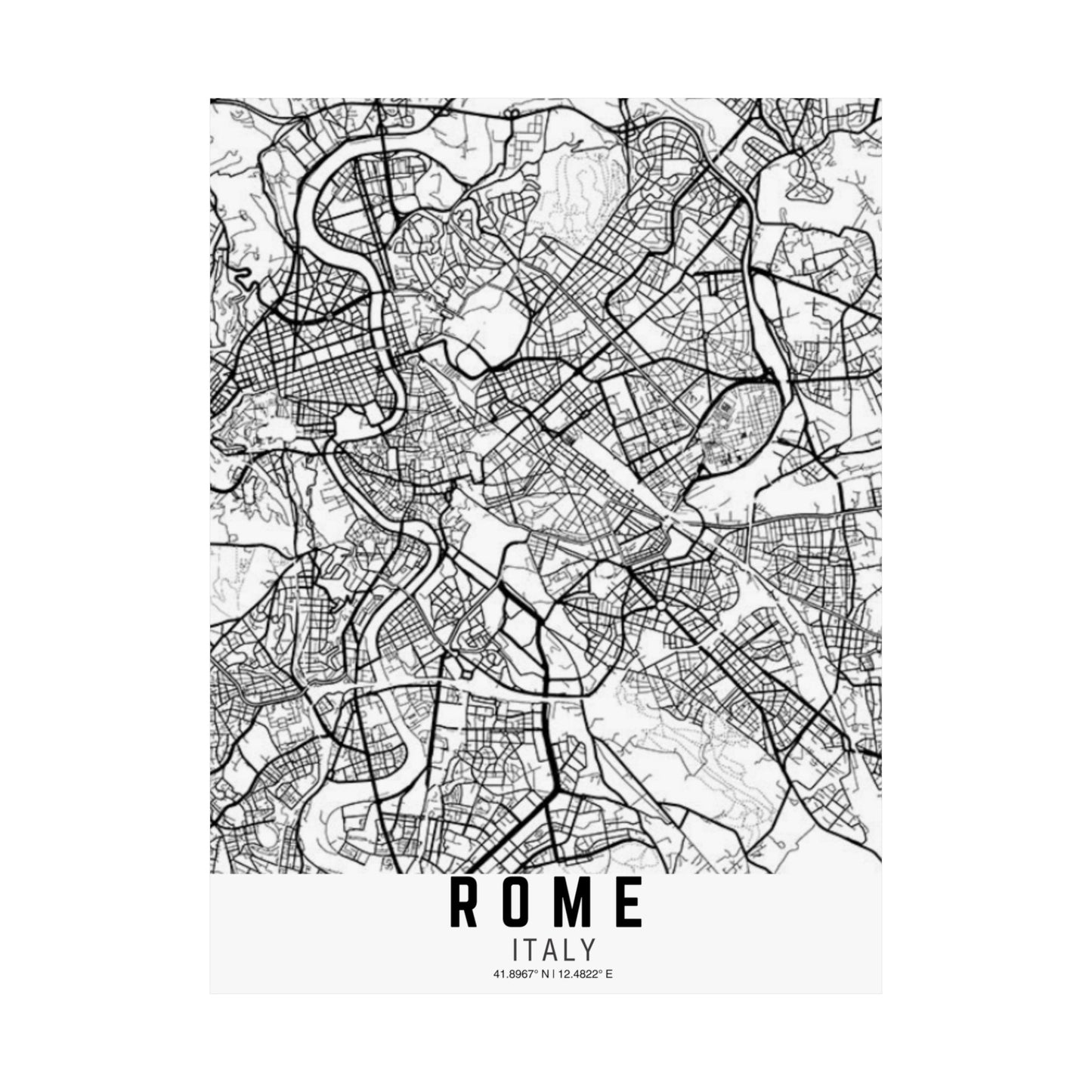 Rome - Italy Map Satin Poster