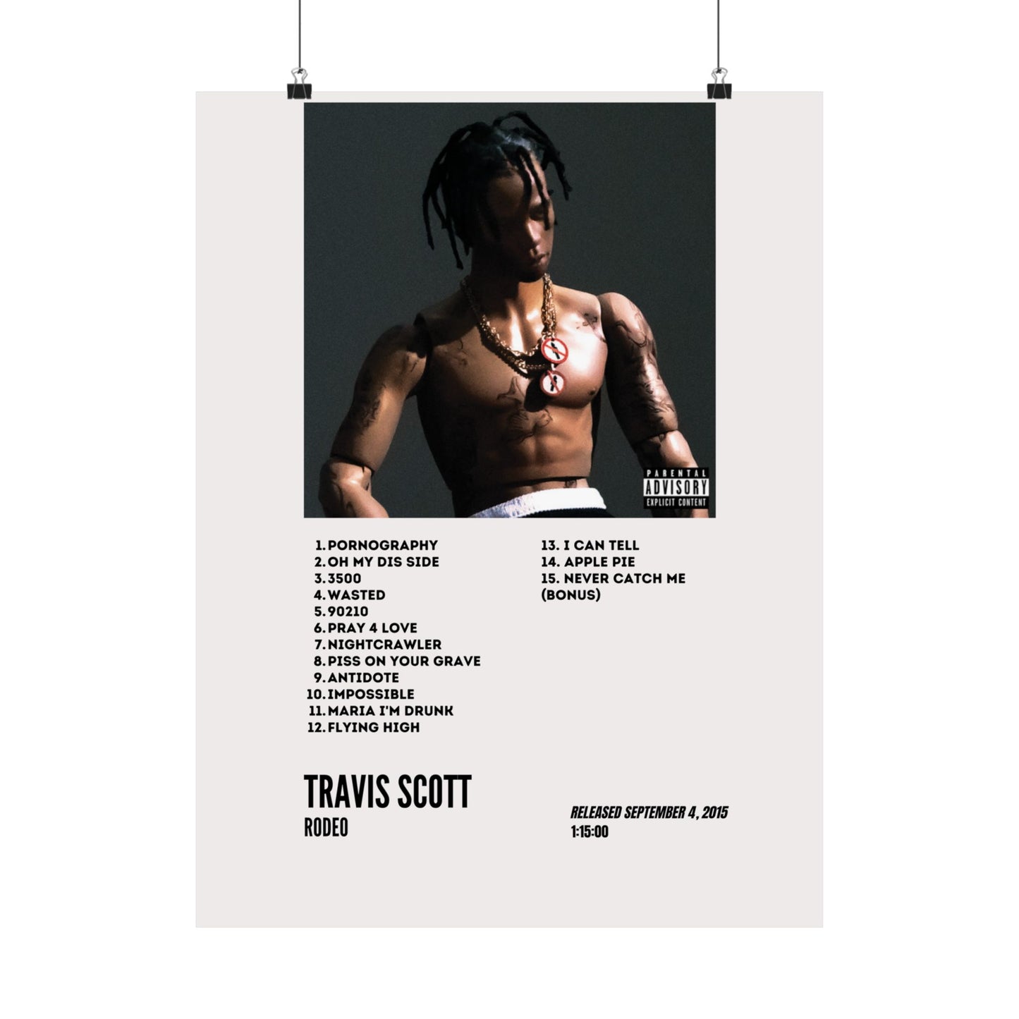 Travis Scott Satin Poster - Rodeo Album