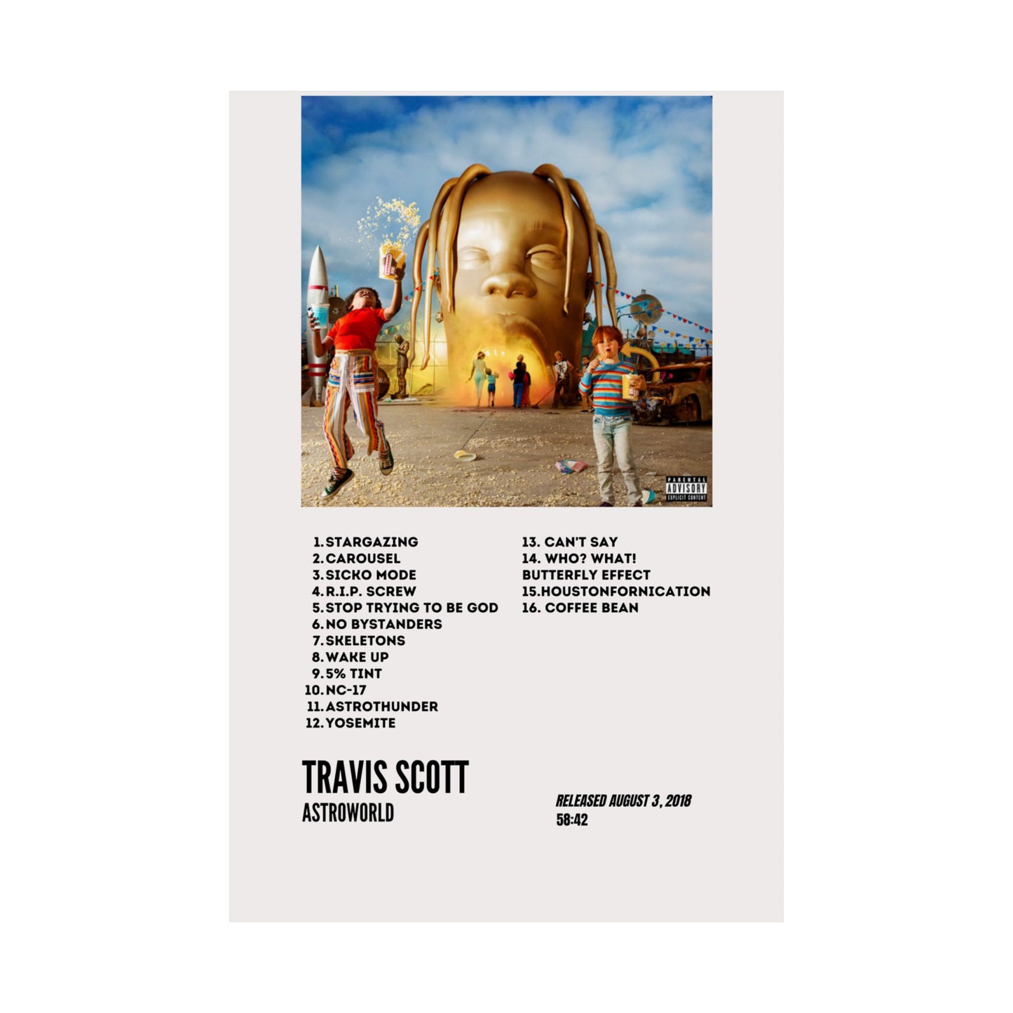 Travis Scott Satin Poster – Astroworld Album