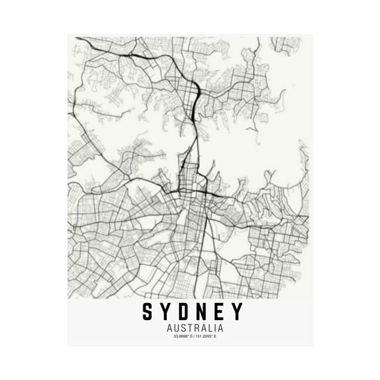 Sydney - Australia Map Satin Poster
