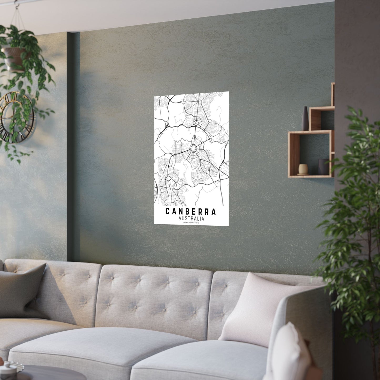 Canberra - Australia Map Satin Poster