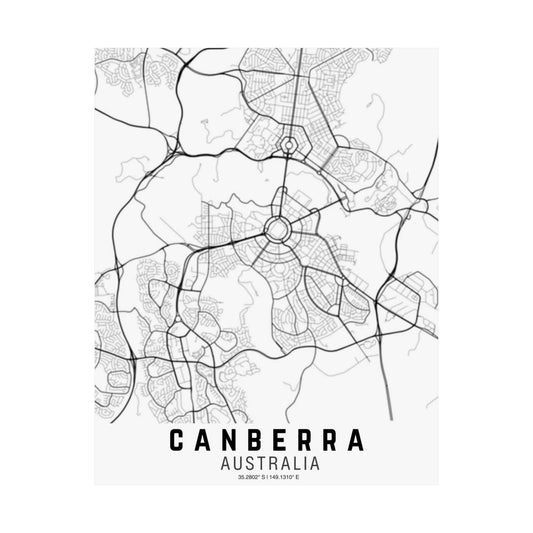 Canberra - Australia Map Satin Poster