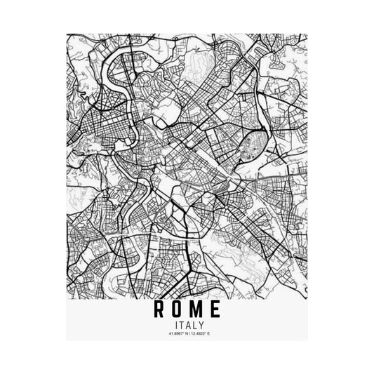 Rome - Italy Map Satin Poster