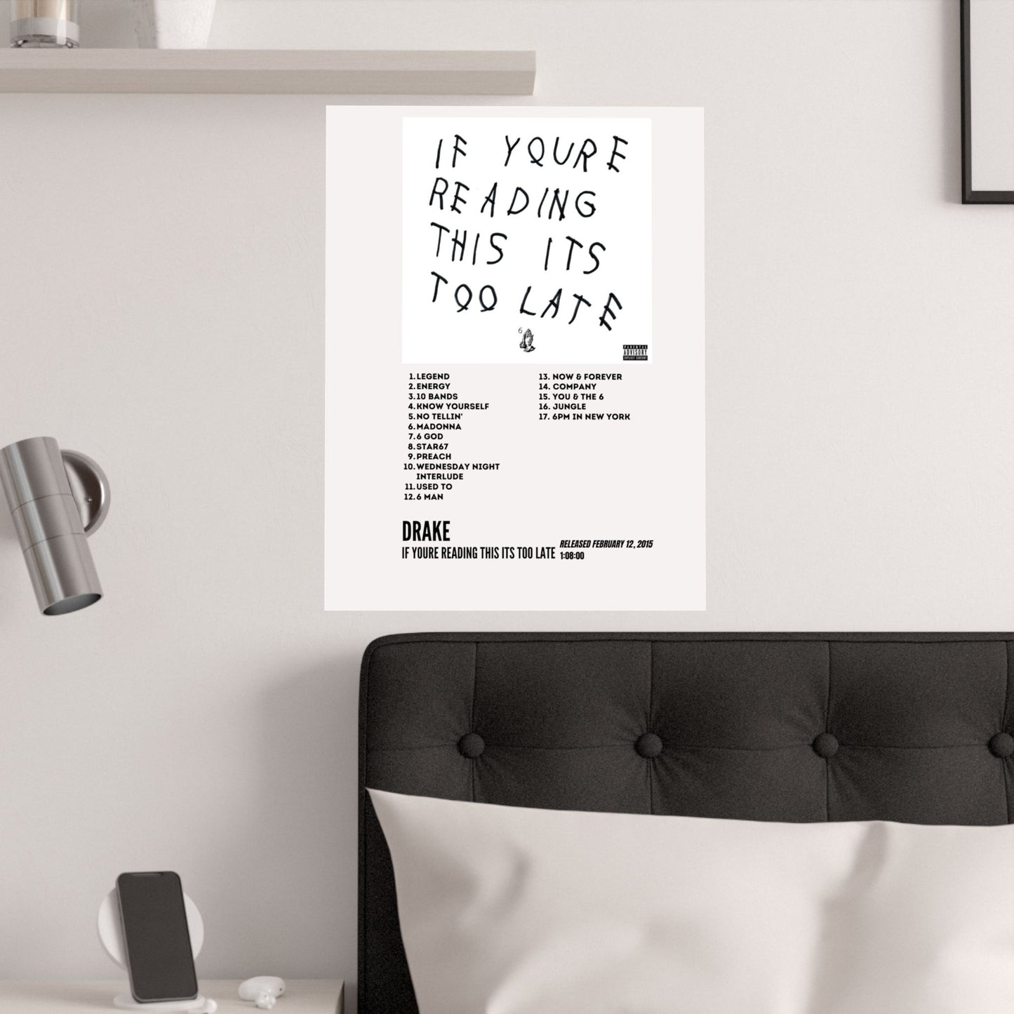 Drake Satin Poster – If You're Reading This It's Too Late Album