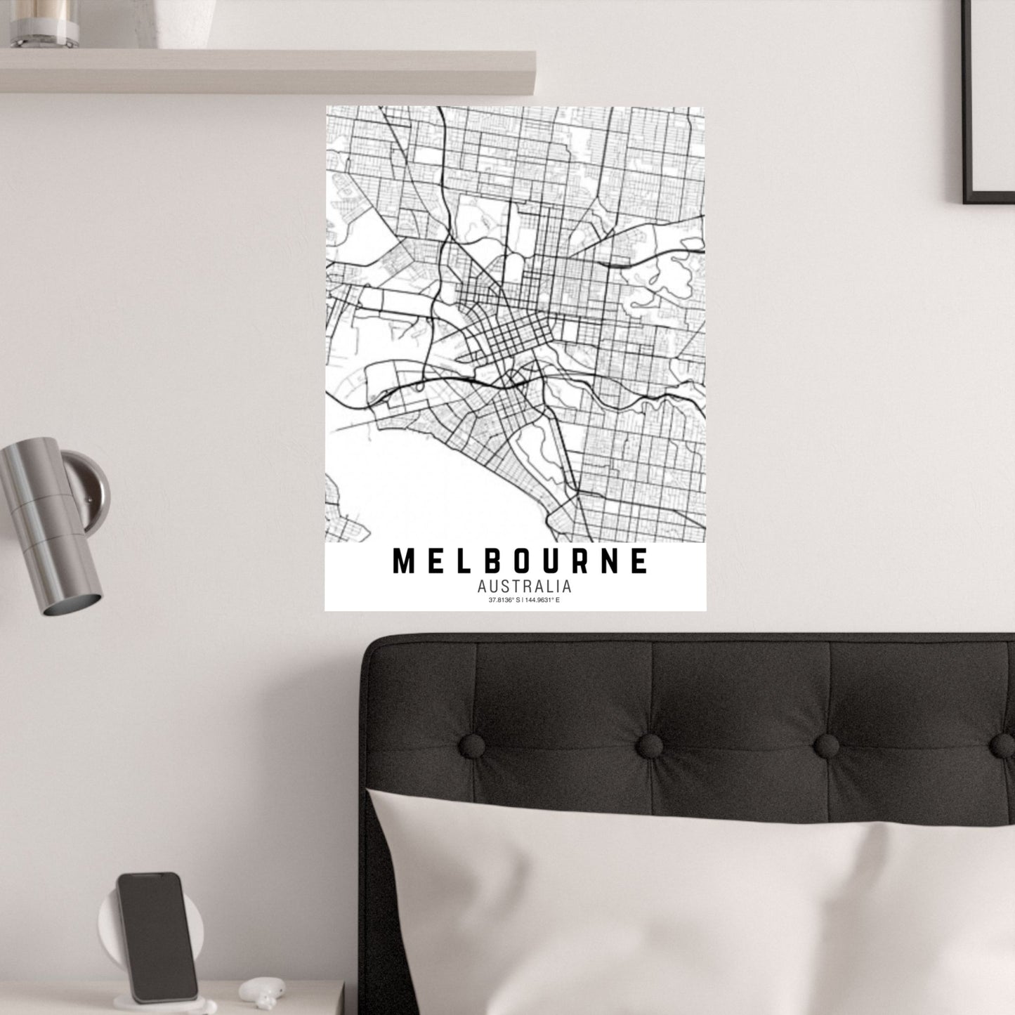 Melbourne - Australia Map Satin Poster