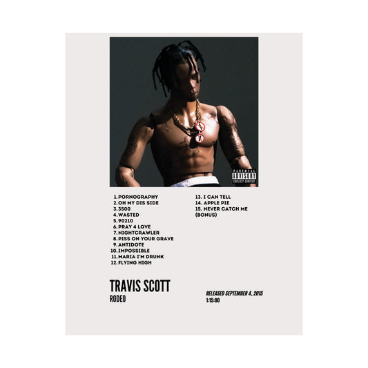 Travis Scott Satin Poster - Rodeo Album