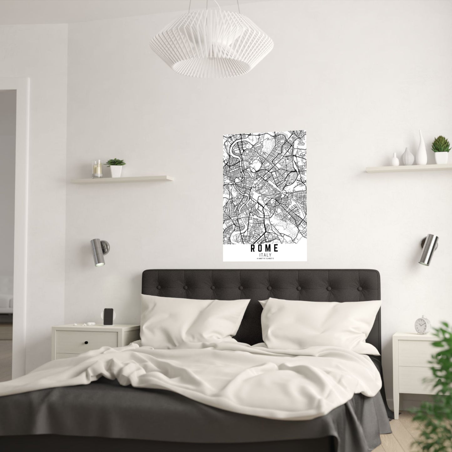 Rome - Italy Map Satin Poster