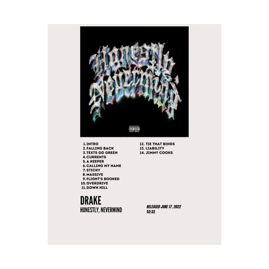 Drake Satin Posters - Honestly, Nevermind Album