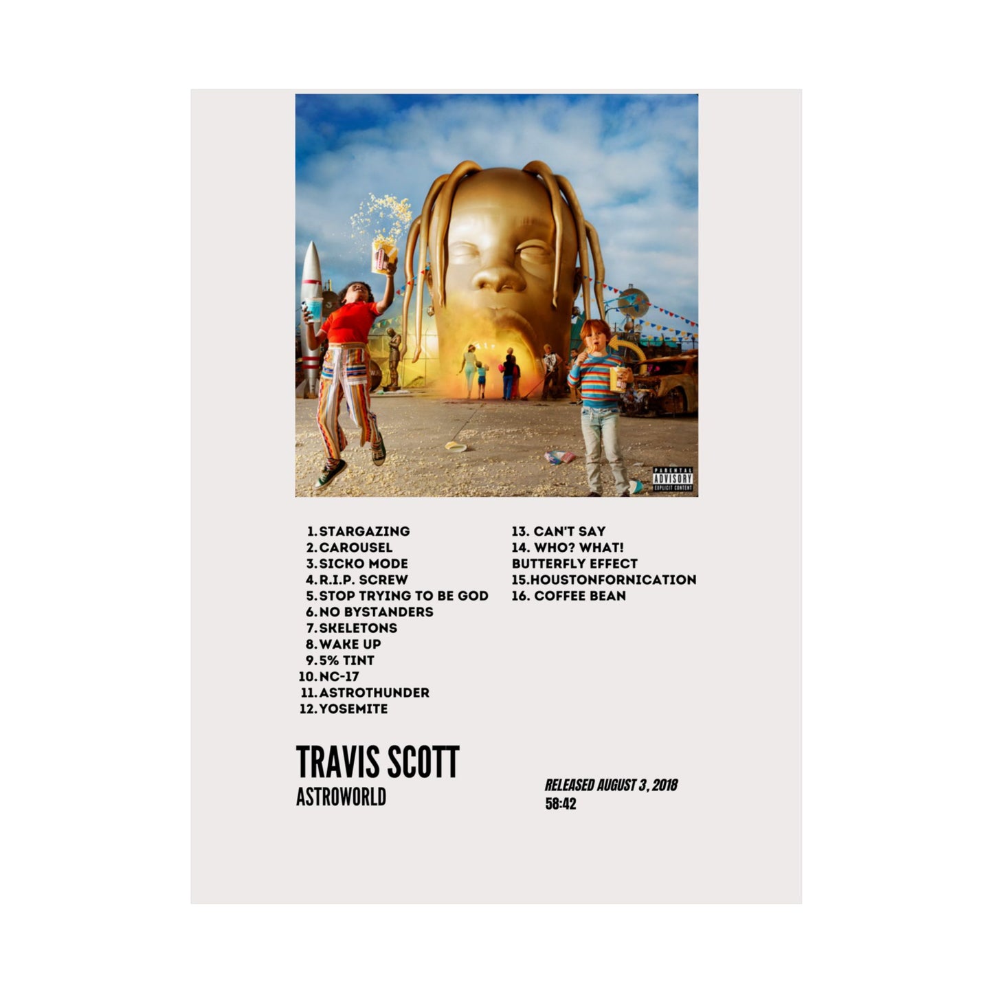 Travis Scott Satin Poster – Astroworld Album
