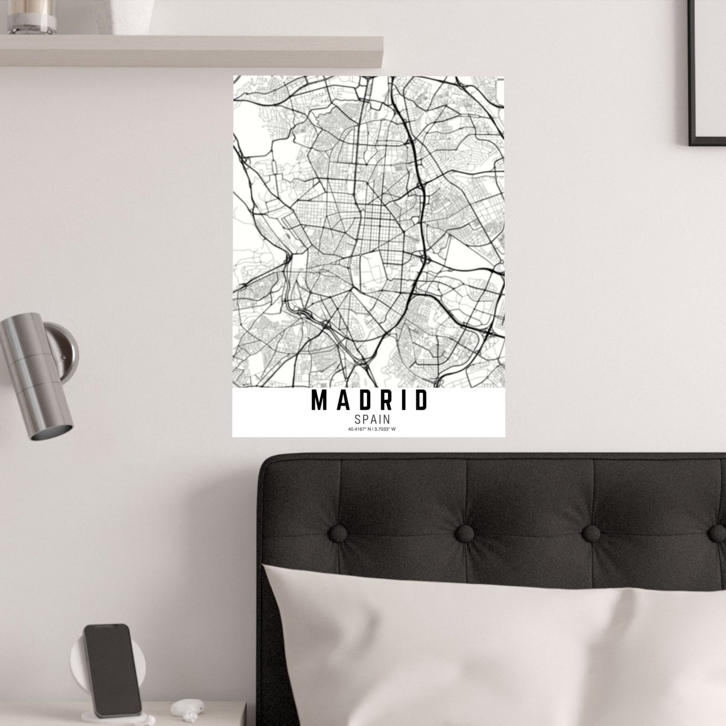 Madrid - Spain Map Satin Poster