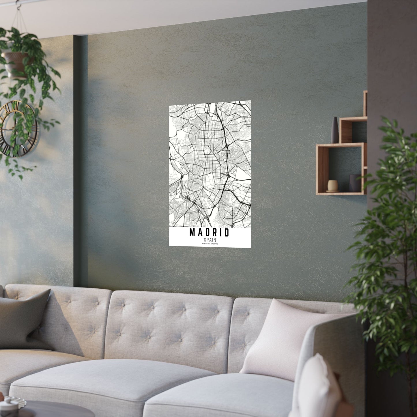 Madrid - Spain Map Satin Poster