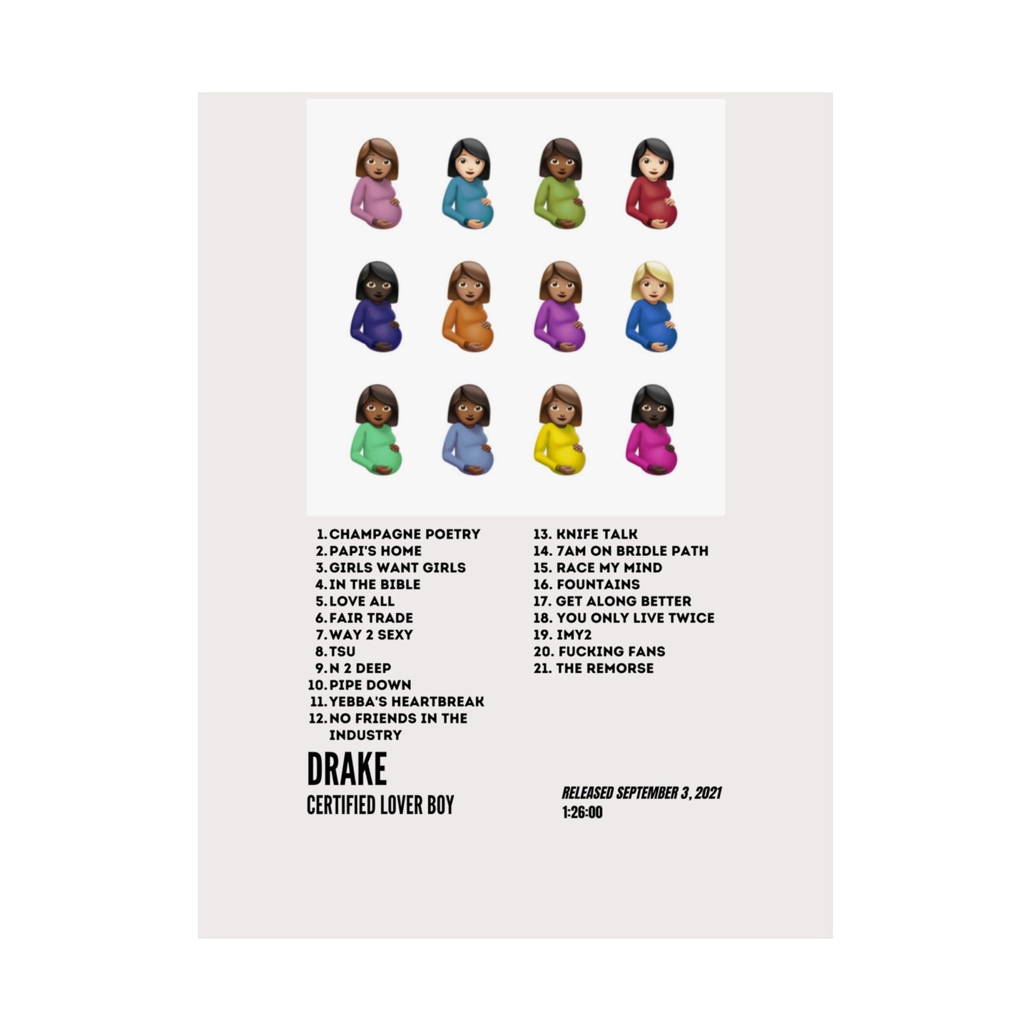 Drake Satin Poster - Certified Lover Boy Album